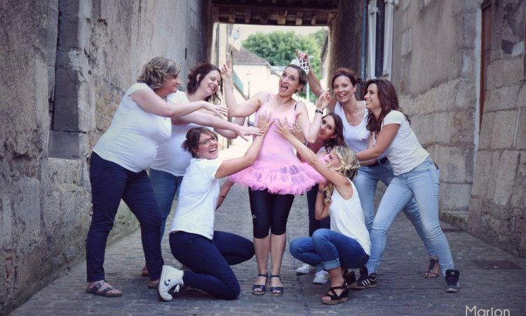 Photo d'enterrement de vie de jeune fille à Chablis